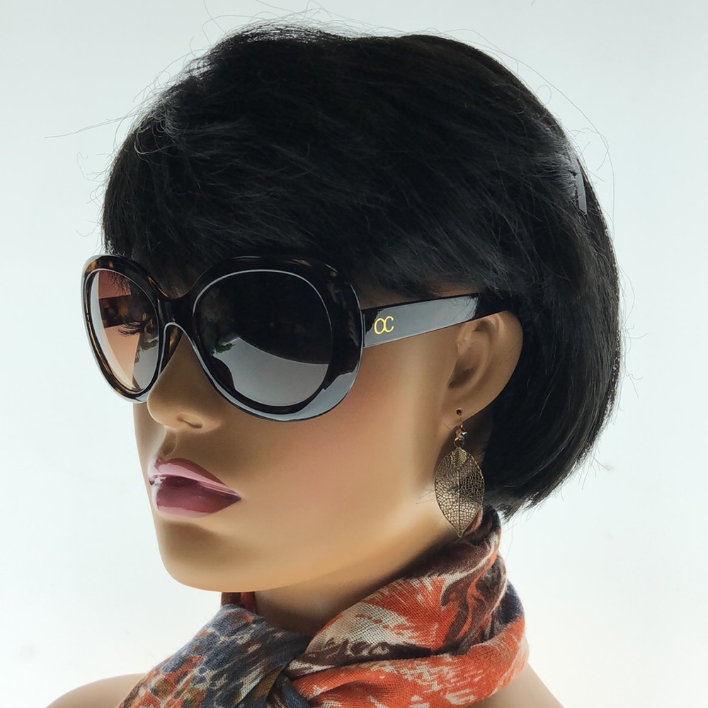 Oleg Cassini Big Round Tortoise Shell Thick Arm Yellow Tint